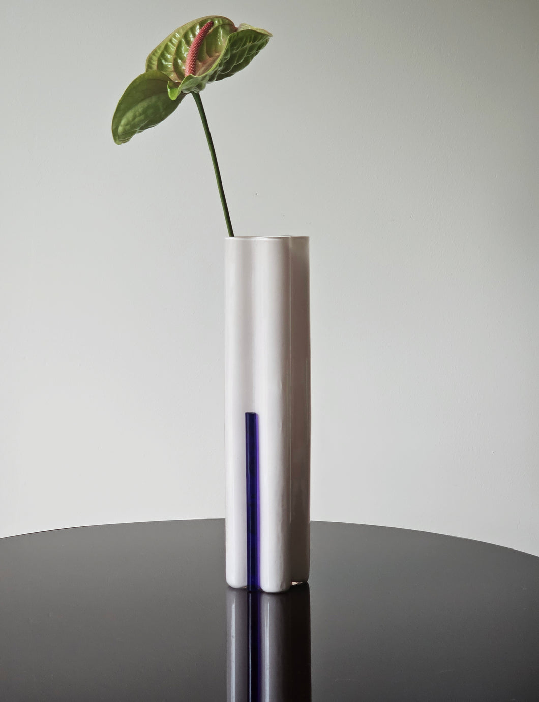 Vaso alto solifiore in vetro anni '70