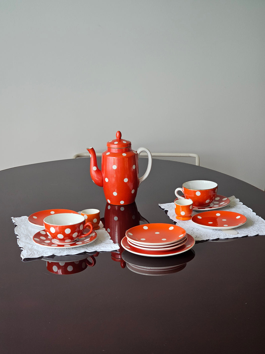 Set da colazione a pois anni 50/60