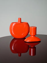 Load image into Gallery viewer, Vaso con coperchio arancione anni &#39;60
