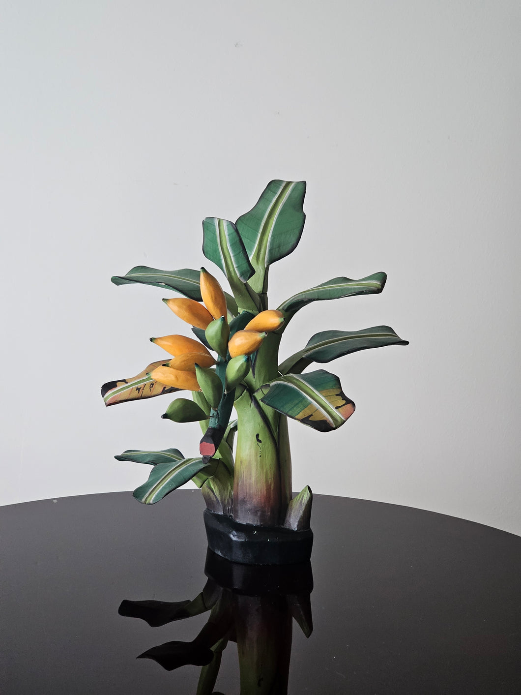 Scultura di pianta di Banano in legno di balsa decorativa anni '50